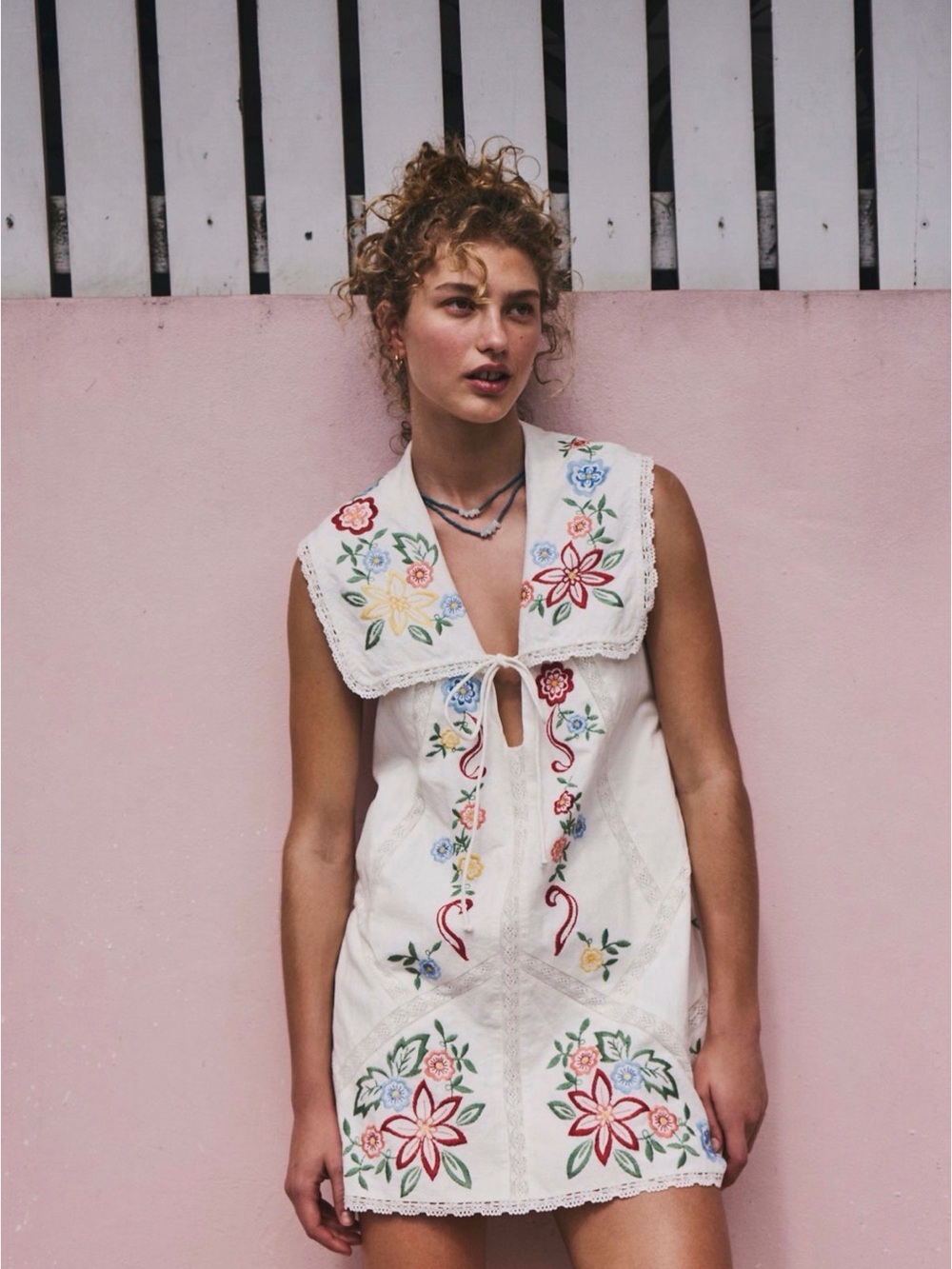 Free People Willow White Embroidered Dress